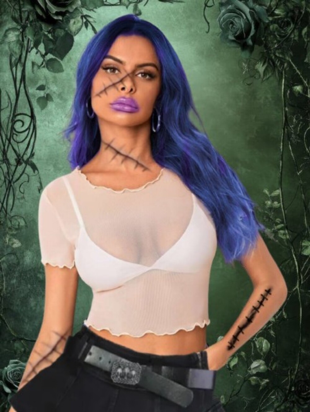 White Sheer Mesh Crop Top
